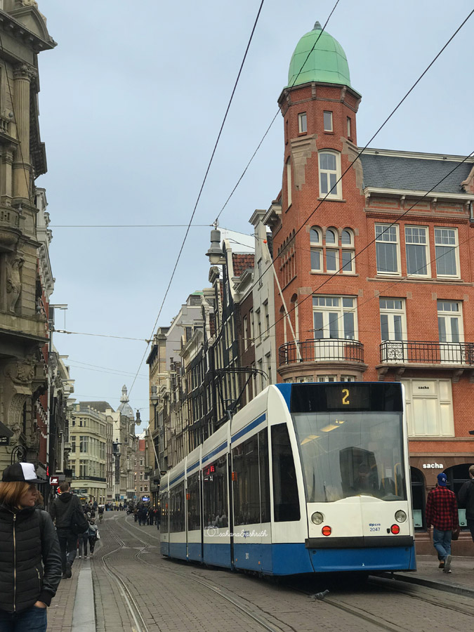 Tram moving in Amsterdam -Netherlands Trvael guide