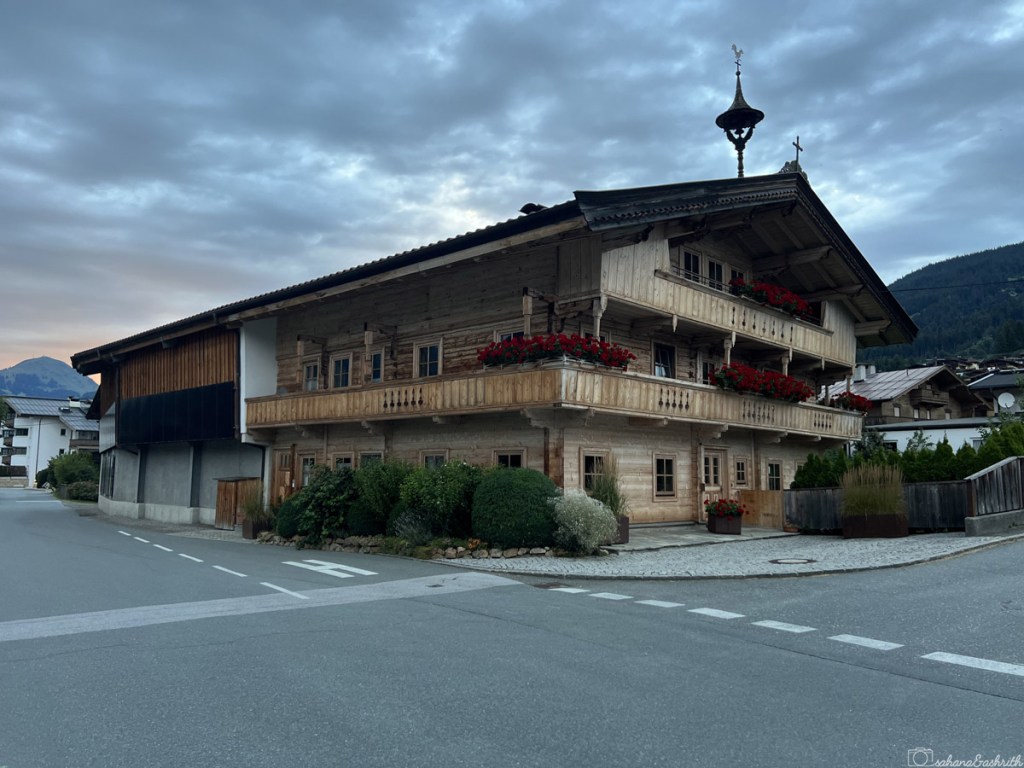 traditional tyrolean home built of wood in kirchberg