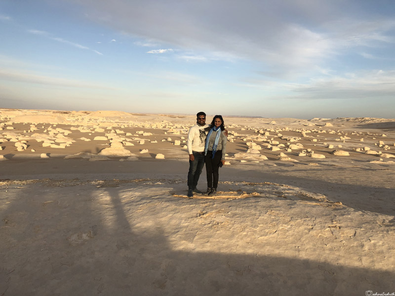 ashrith and sahana at bahariya white desert