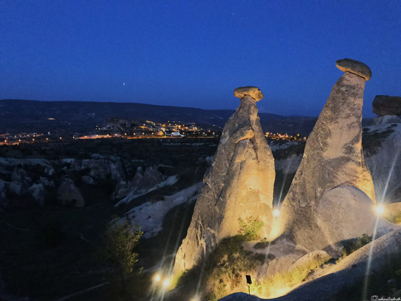 two fair chimneys in urgup
