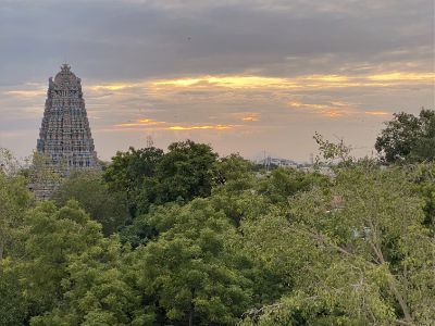 temple tower of madurai seen from above
