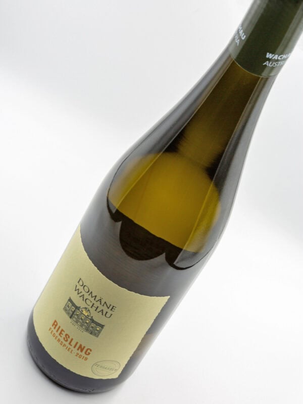 a bottle of Austrian local producew domane wachacu gruner weltiner wine