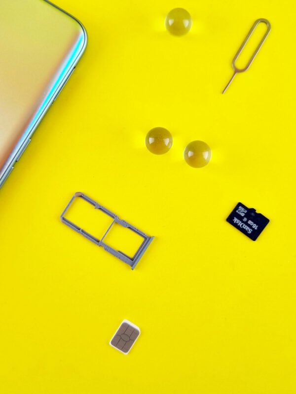 phone with sim removing pin