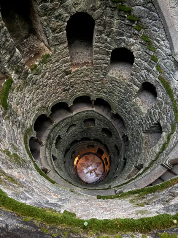 Quinta da Regaleira initiation well viewed from above